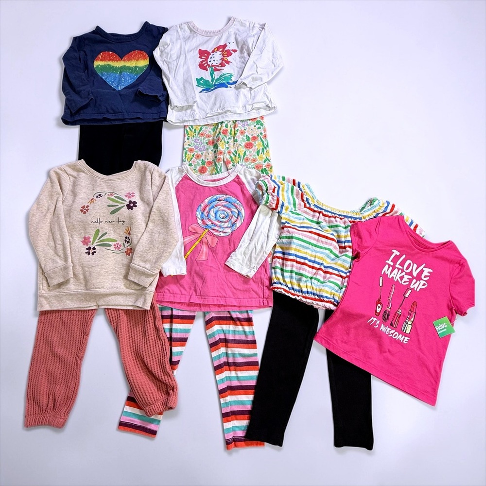 Girls Clothing Lot 11pc Garanimals Old Navy Size 4 4T Tops Leggings Joggers Set